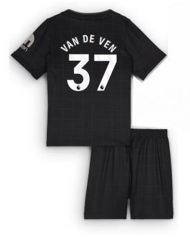 Billige Fotballdrakt Tottenham Hotspur Micky van de Ven #37 Replika Bortedraktsett Barn 2025-26 Kortermet (med bukser)